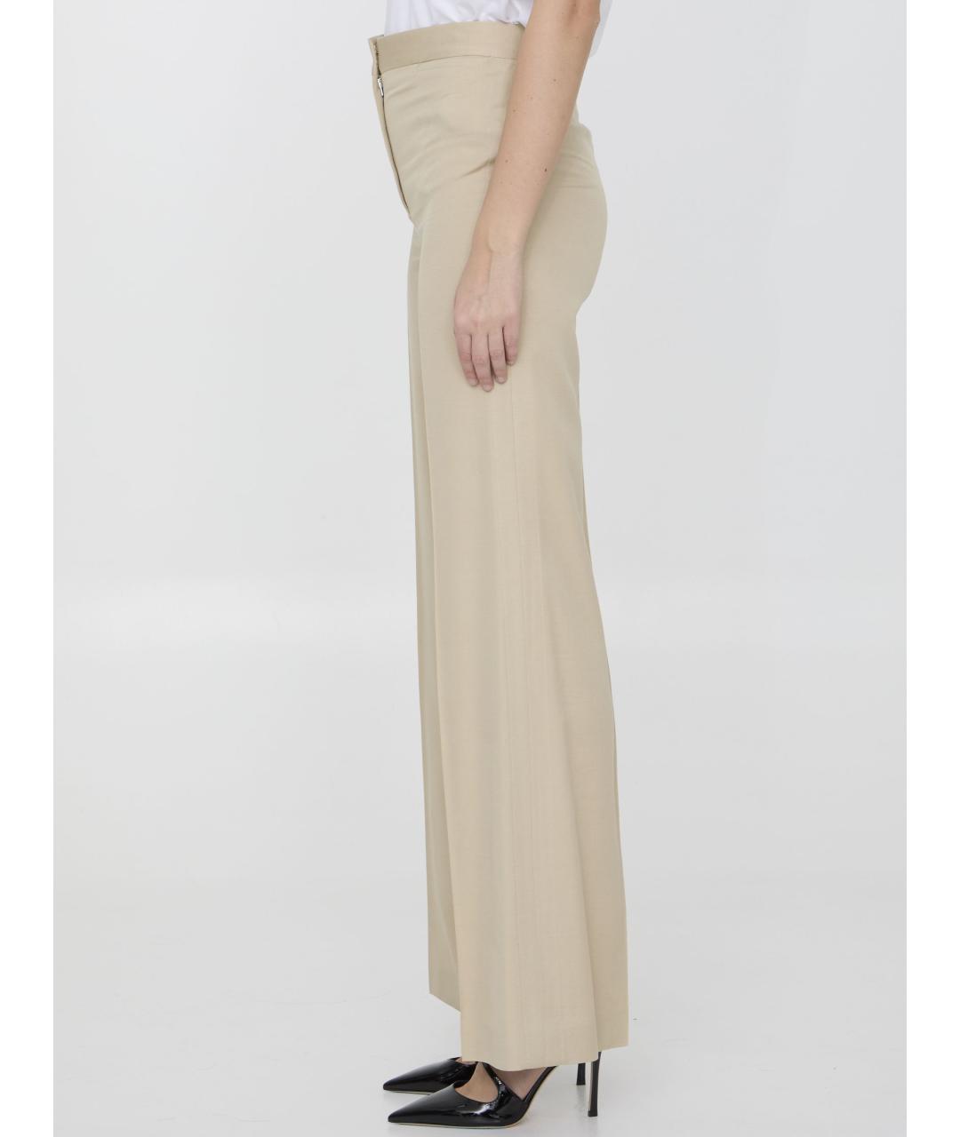 STELLA MCCARTNEY Бежевые вискозные прямые брюки, фото 4
