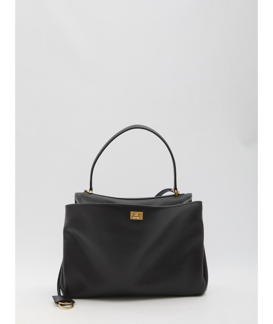 BALENCIAGA Черная кожаная сумка тоут, фото 2