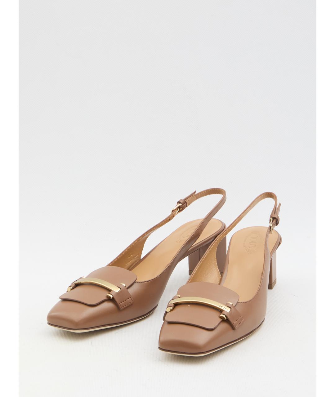 TOD'S Бежевые кожаные туфли, фото 2
