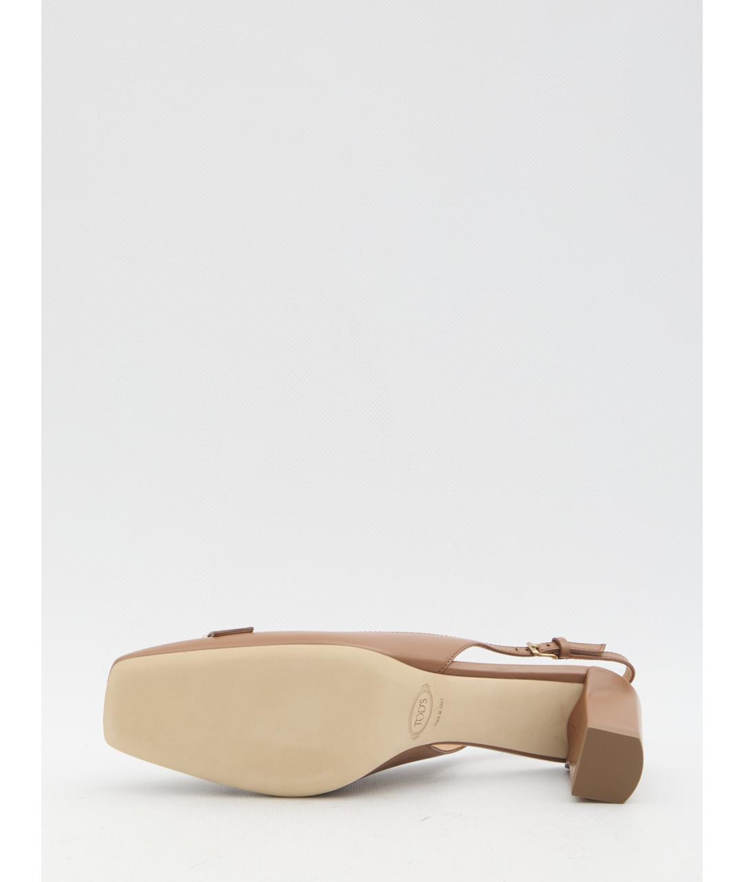 TOD'S Бежевые кожаные туфли, фото 4