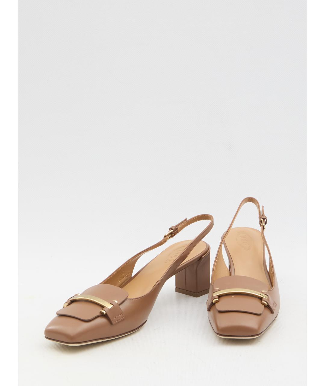 TOD'S Бежевые кожаные туфли, фото 5
