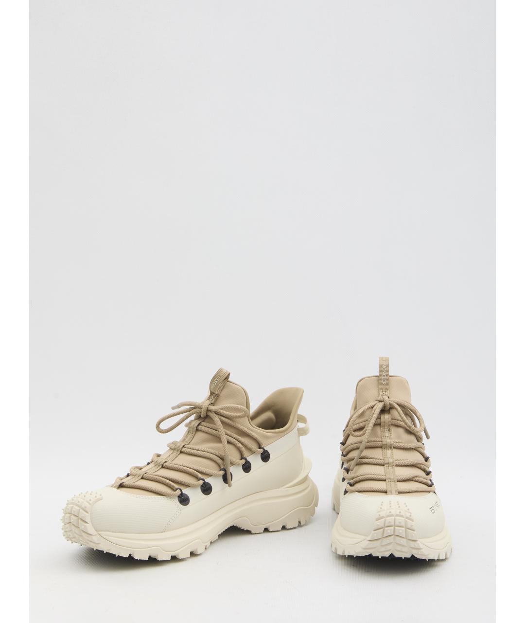 MONCLER Бежевые синтетические низкие кроссовки / кеды, фото 5
