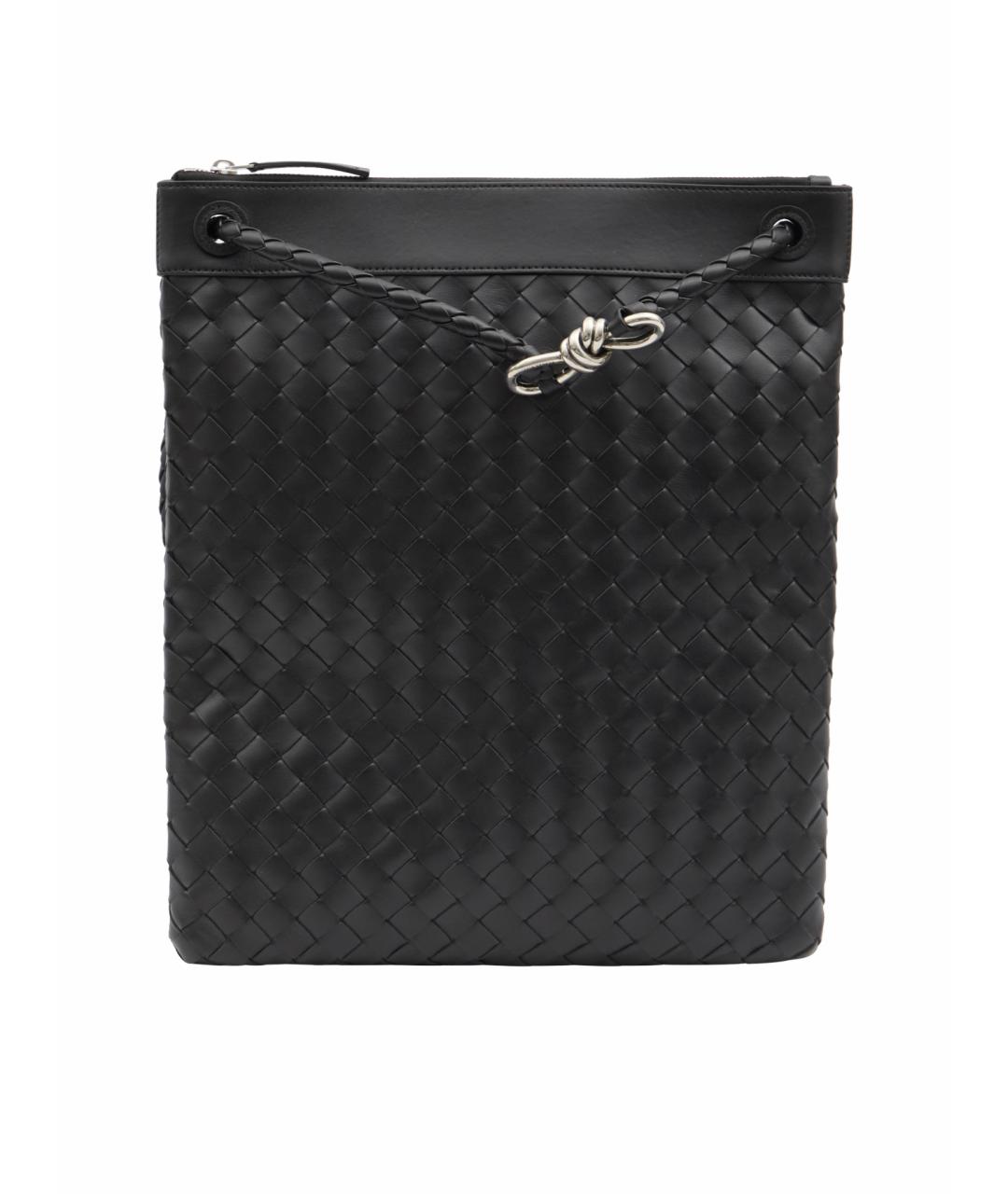 BOTTEGA VENETA Черная кожаная сумка на плечо, фото 1