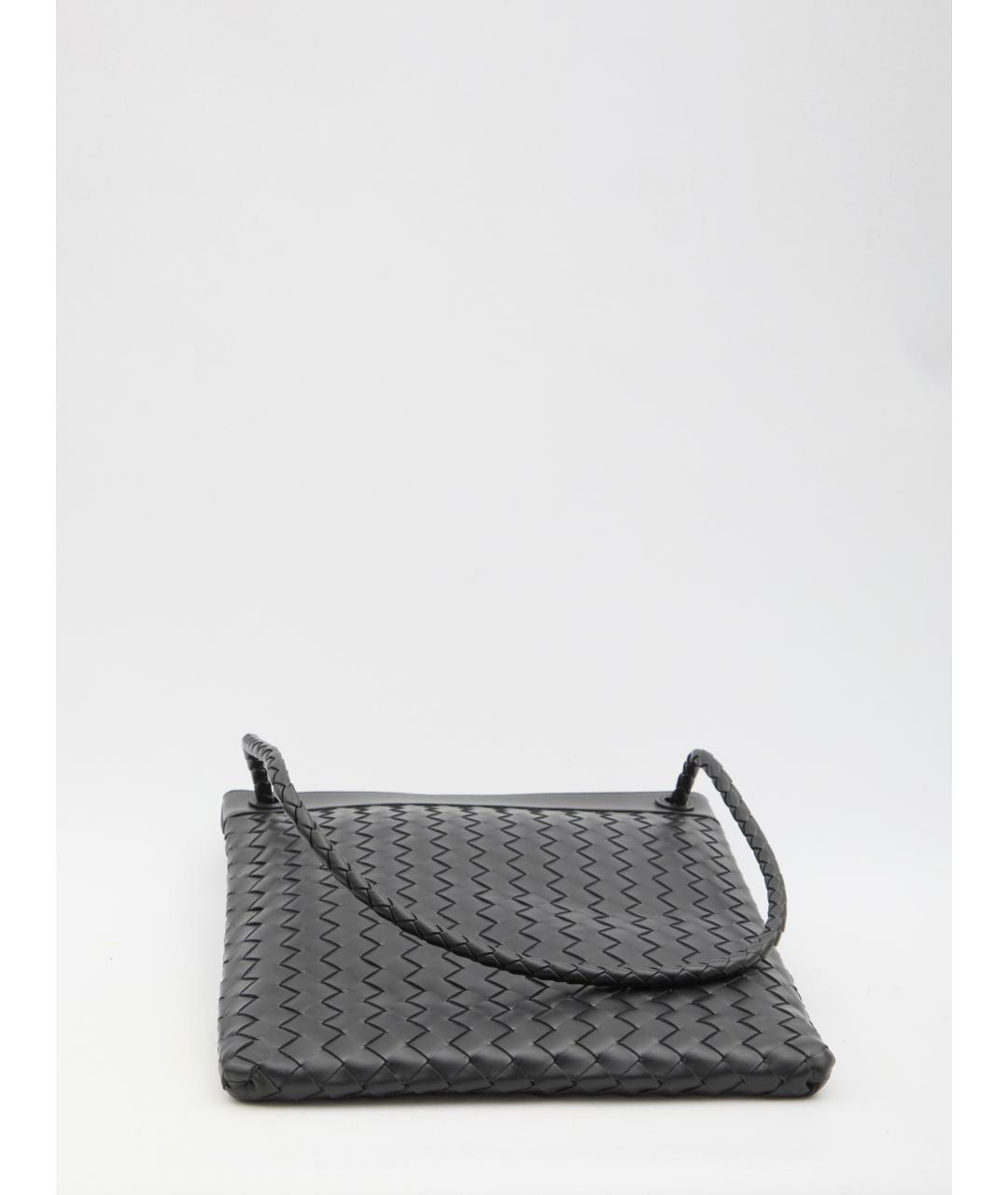 BOTTEGA VENETA Черная кожаная сумка на плечо, фото 3