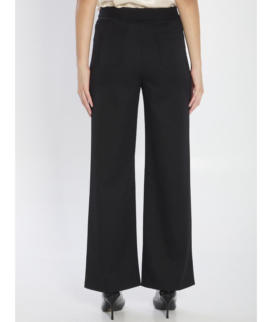 CELINE Черные шерстяные прямые брюки, фото 4