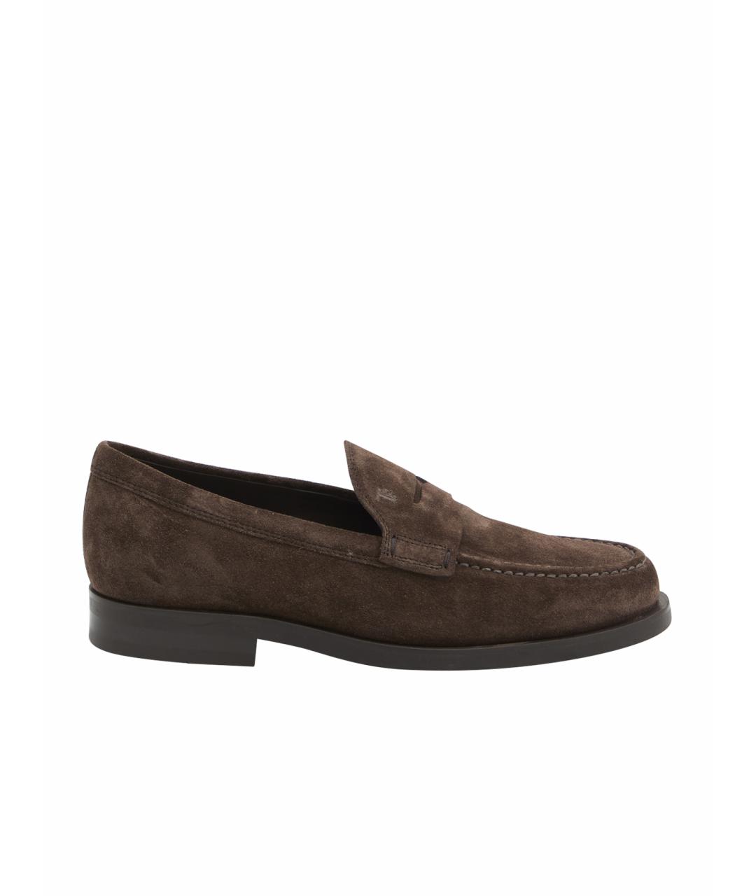 TOD'S Коричневые замшевые лоферы, фото 1