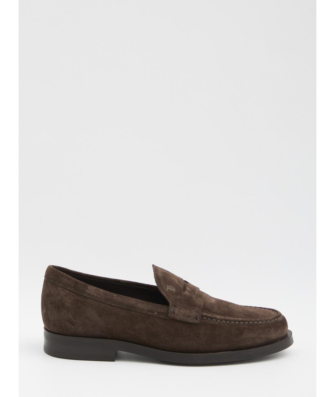 TOD'S Коричневые замшевые лоферы, фото 6