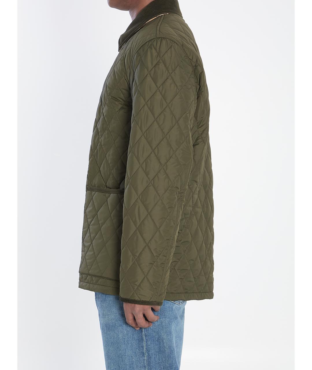 BURBERRY Хаки полиамидовая куртка, фото 4