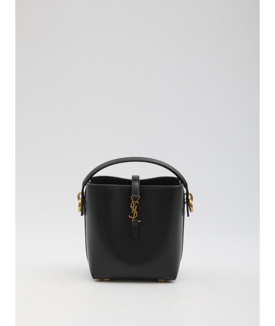 SAINT LAURENT Черная кожаная сумка тоут, фото 5