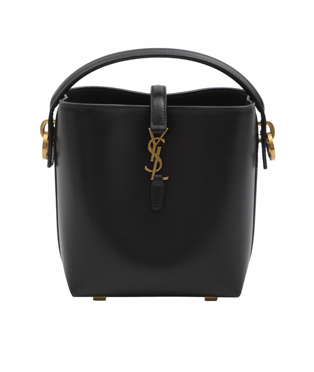 SAINT LAURENT Черная кожаная сумка тоут, фото 1
