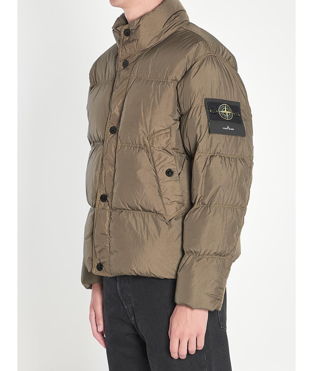 STONE ISLAND Хаки полиамидовая куртка, фото 2