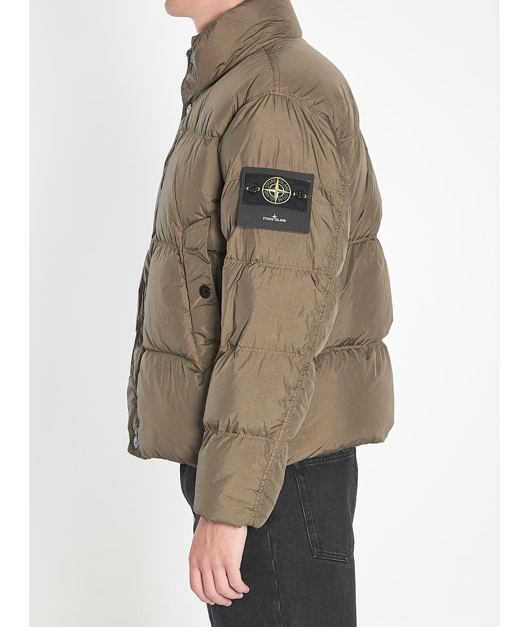 STONE ISLAND Хаки полиамидовая куртка, фото 3
