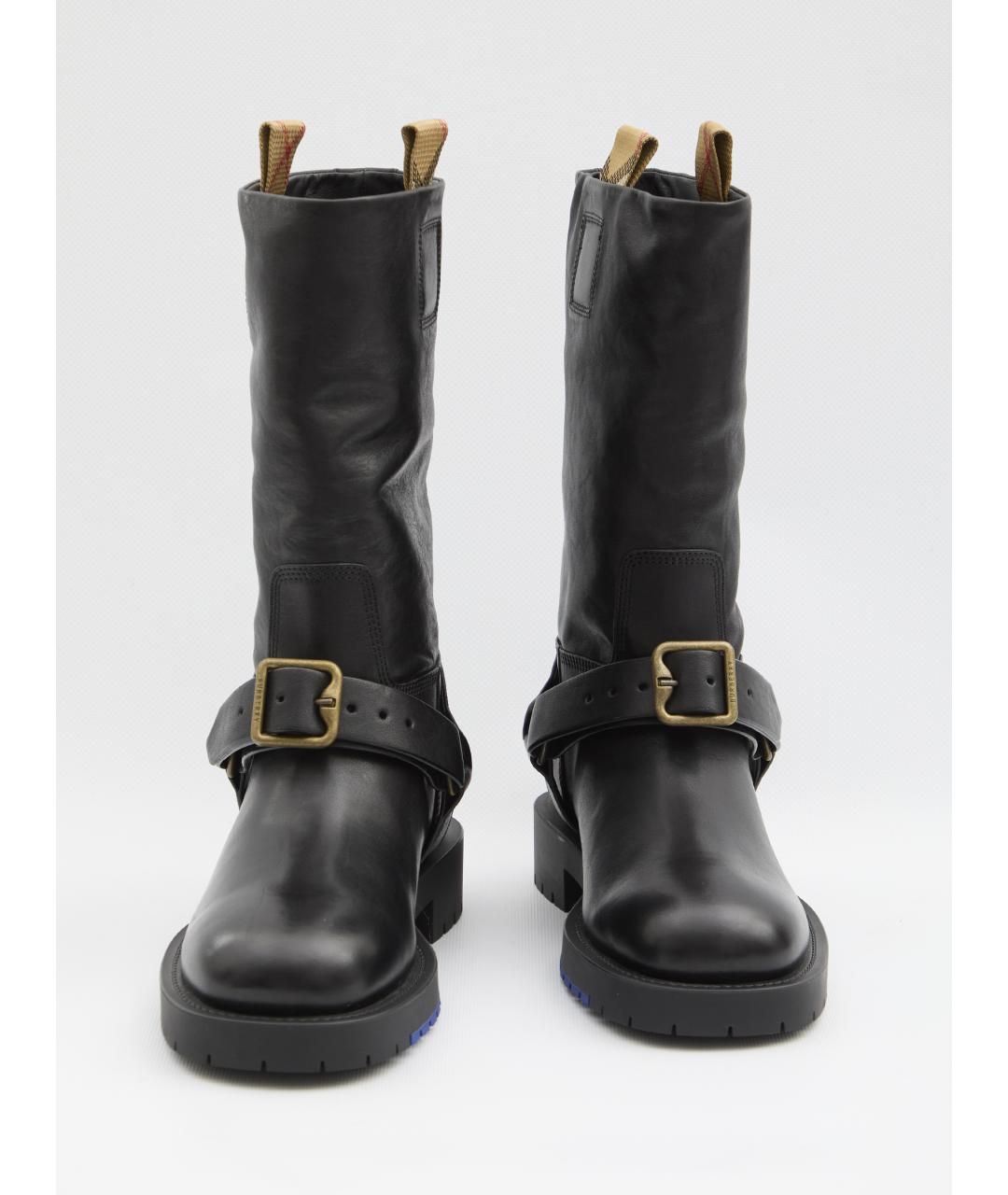 BURBERRY Черные кожаные сапоги, фото 5