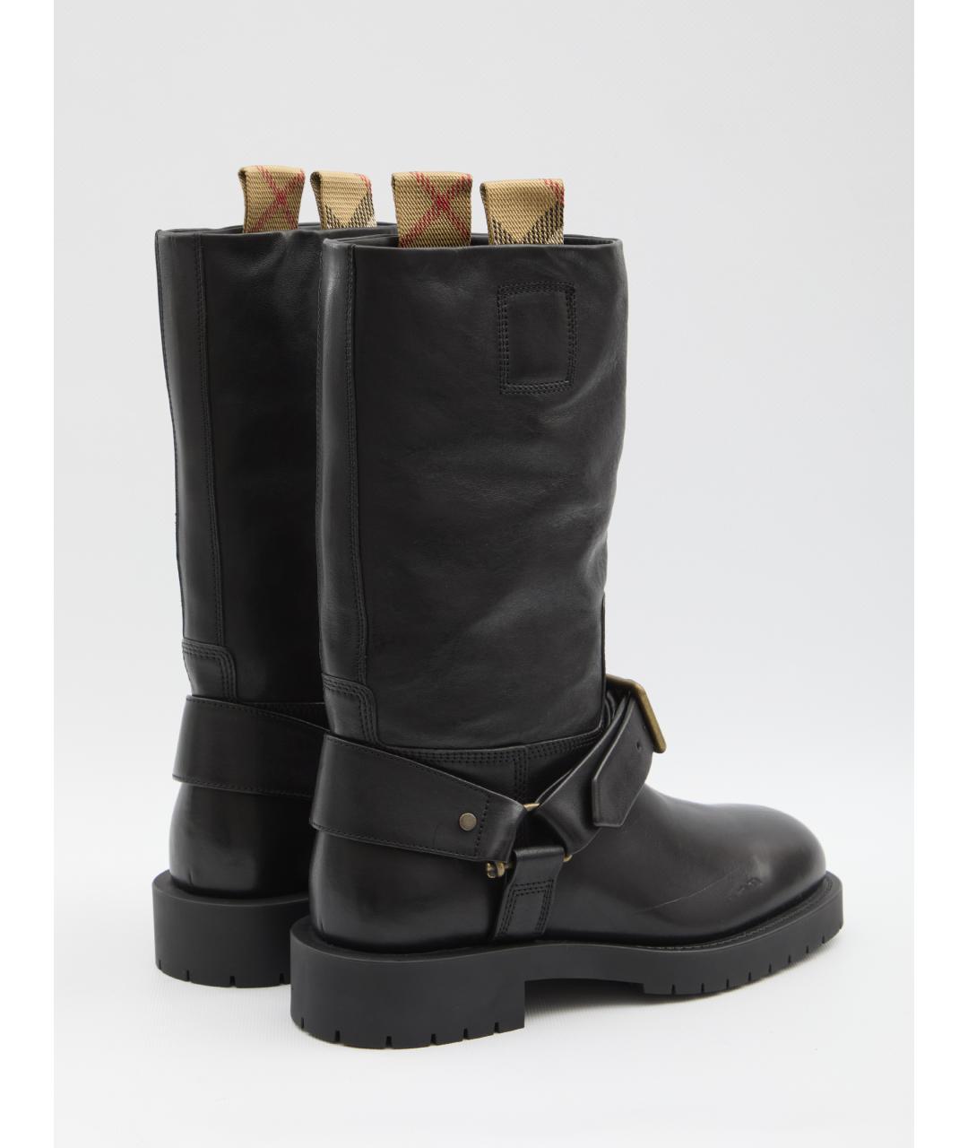 BURBERRY Черные кожаные сапоги, фото 3
