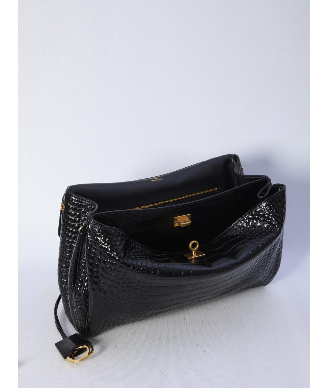 BALENCIAGA Черная кожаная сумка тоут, фото 5