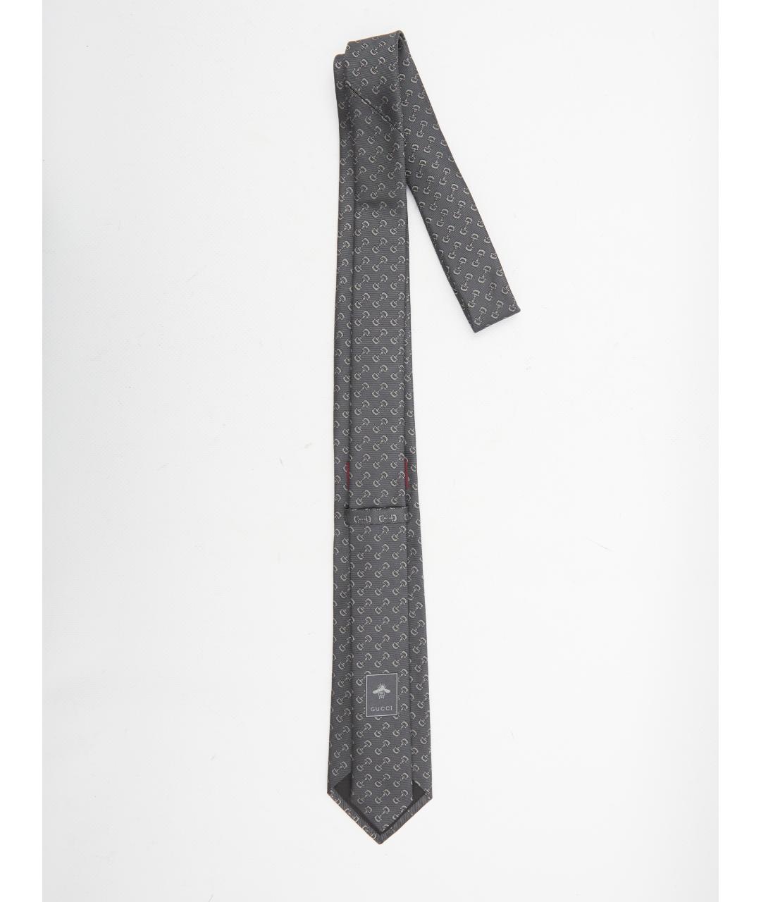 GUCCI Серый шелковый галстук, фото 2