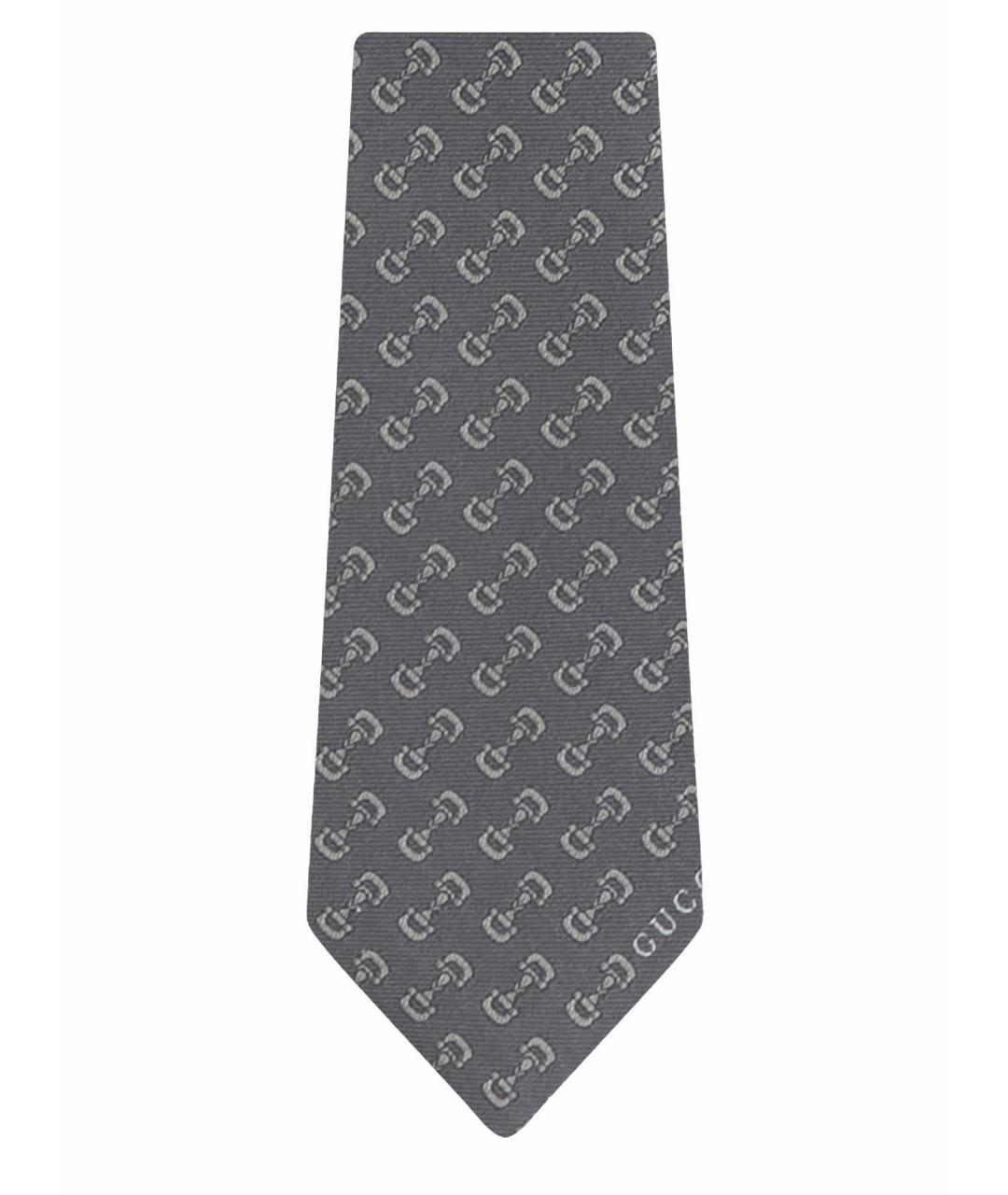 GUCCI Серый шелковый галстук, фото 1