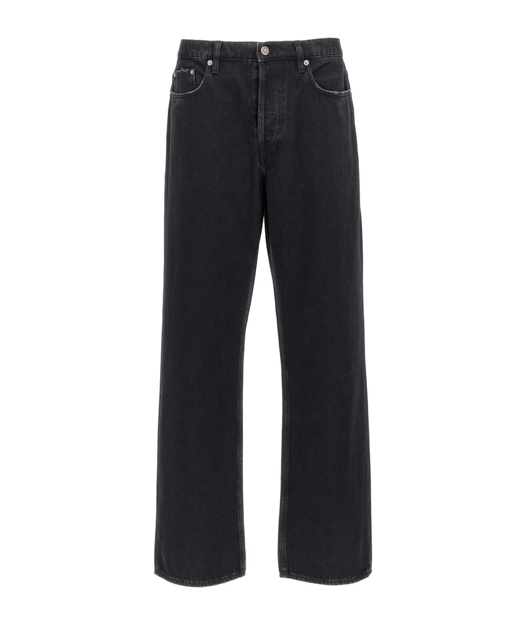 GOLDEN GOOSE DELUXE BRAND Черные хлопковые прямые джинсы, фото 1