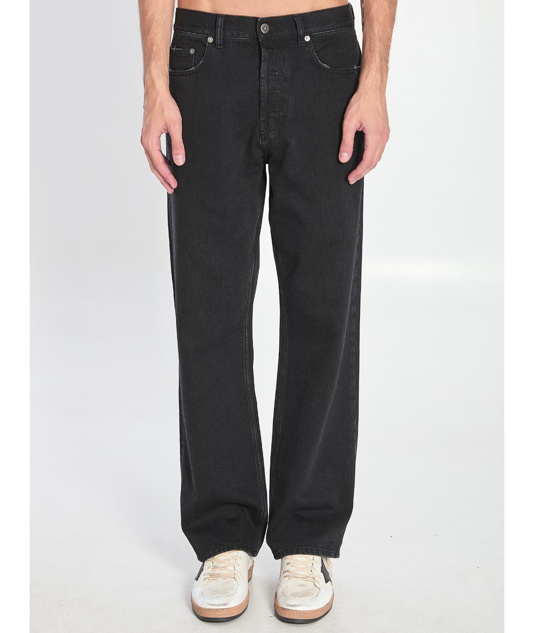 GOLDEN GOOSE DELUXE BRAND Черные хлопковые прямые джинсы, фото 2