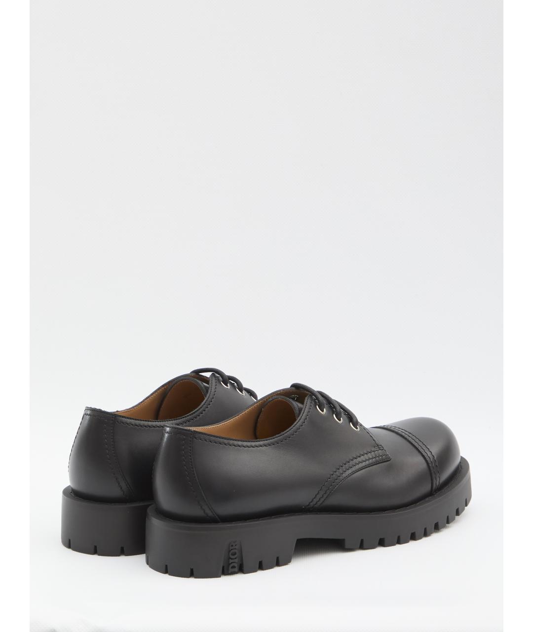 CHRISTIAN DIOR Черные кожаные низкие ботинки, фото 3