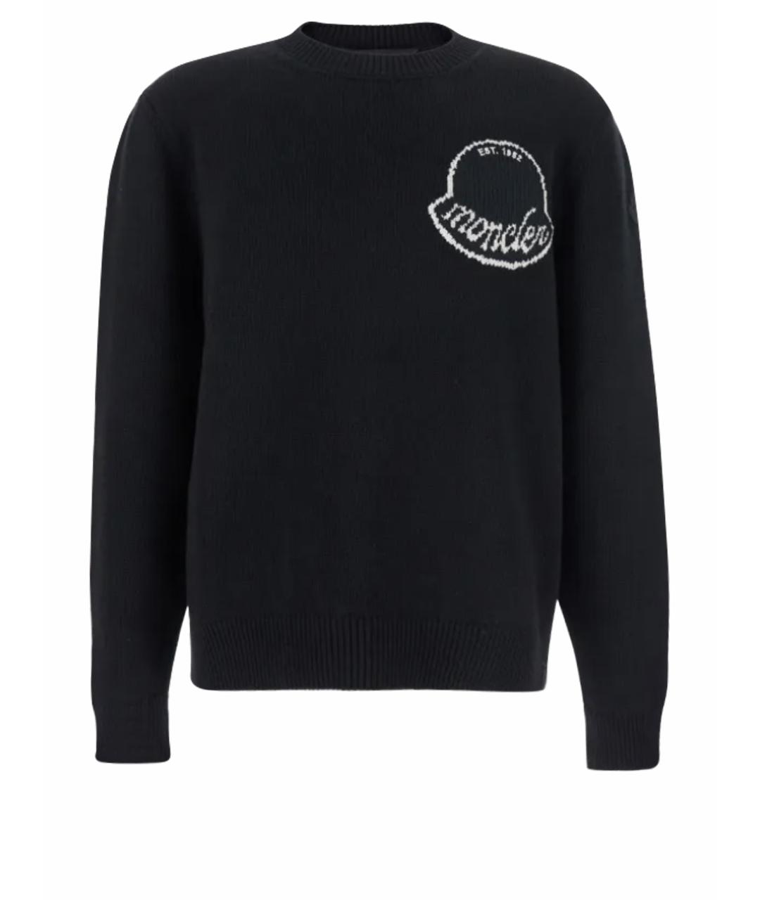 MONCLER Черный шерстяной джемпер / свитер, фото 1