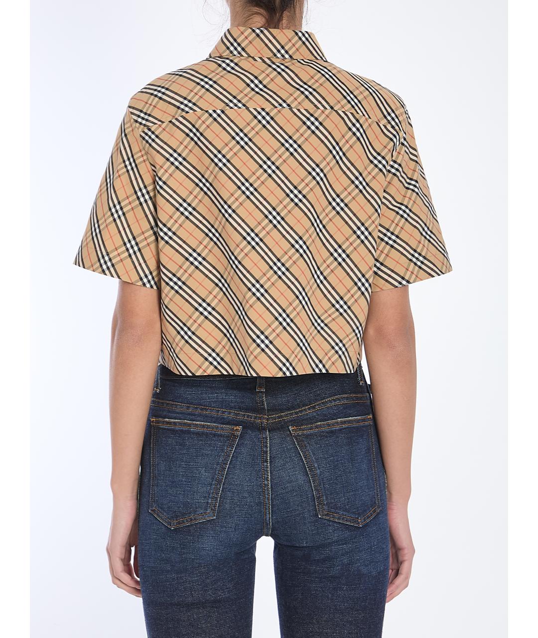 BURBERRY Бежевая хлопковая рубашка, фото 5