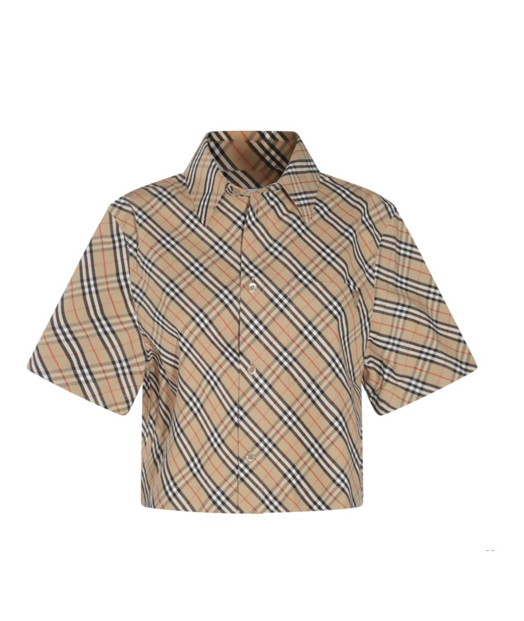 BURBERRY Бежевая хлопковая рубашка, фото 1