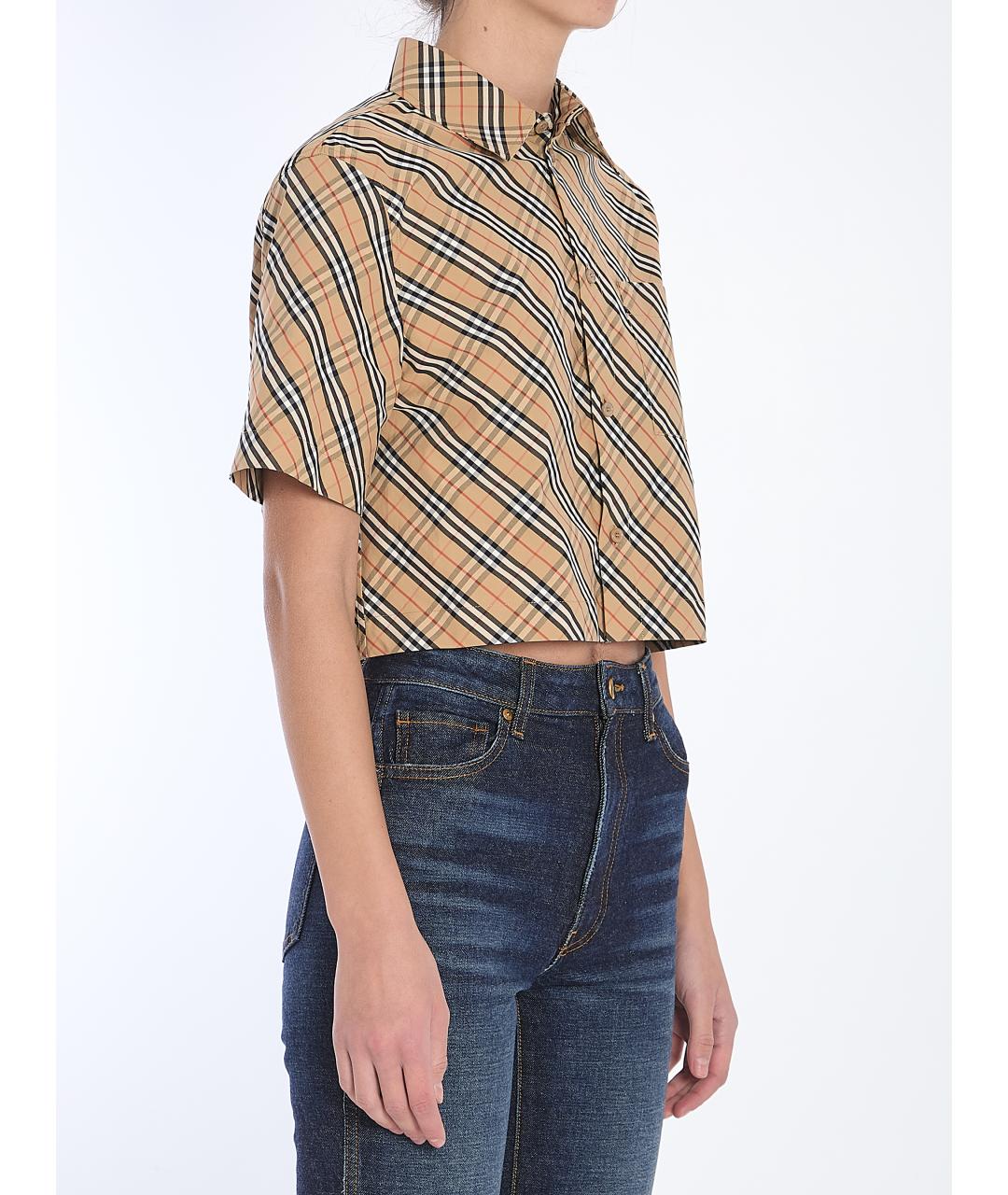 BURBERRY Бежевая хлопковая рубашка, фото 3