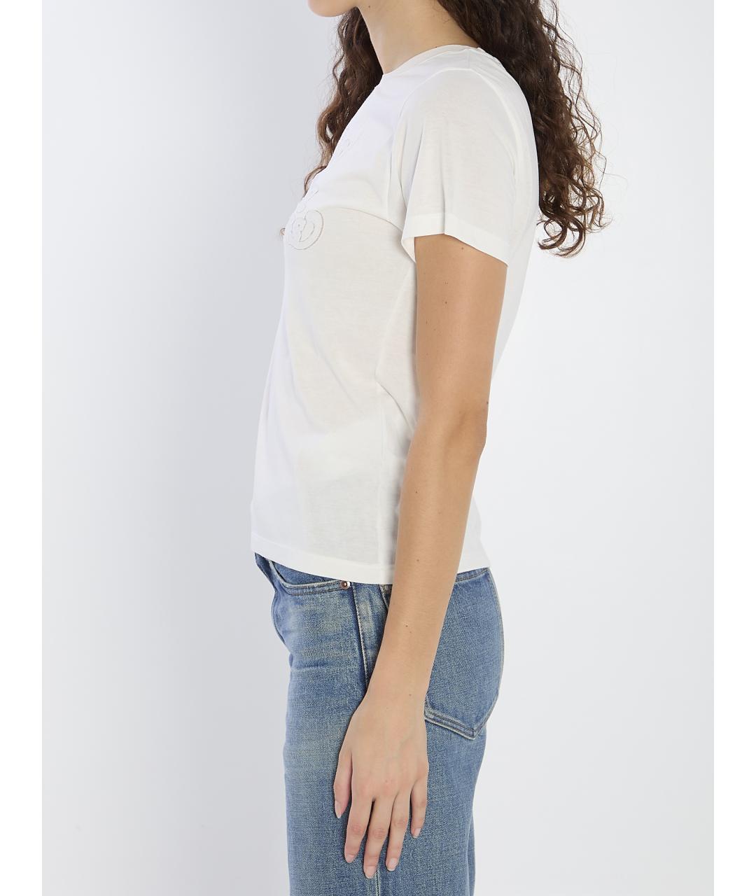 GOLDEN GOOSE DELUXE BRAND Белая вискозная футболка, фото 4