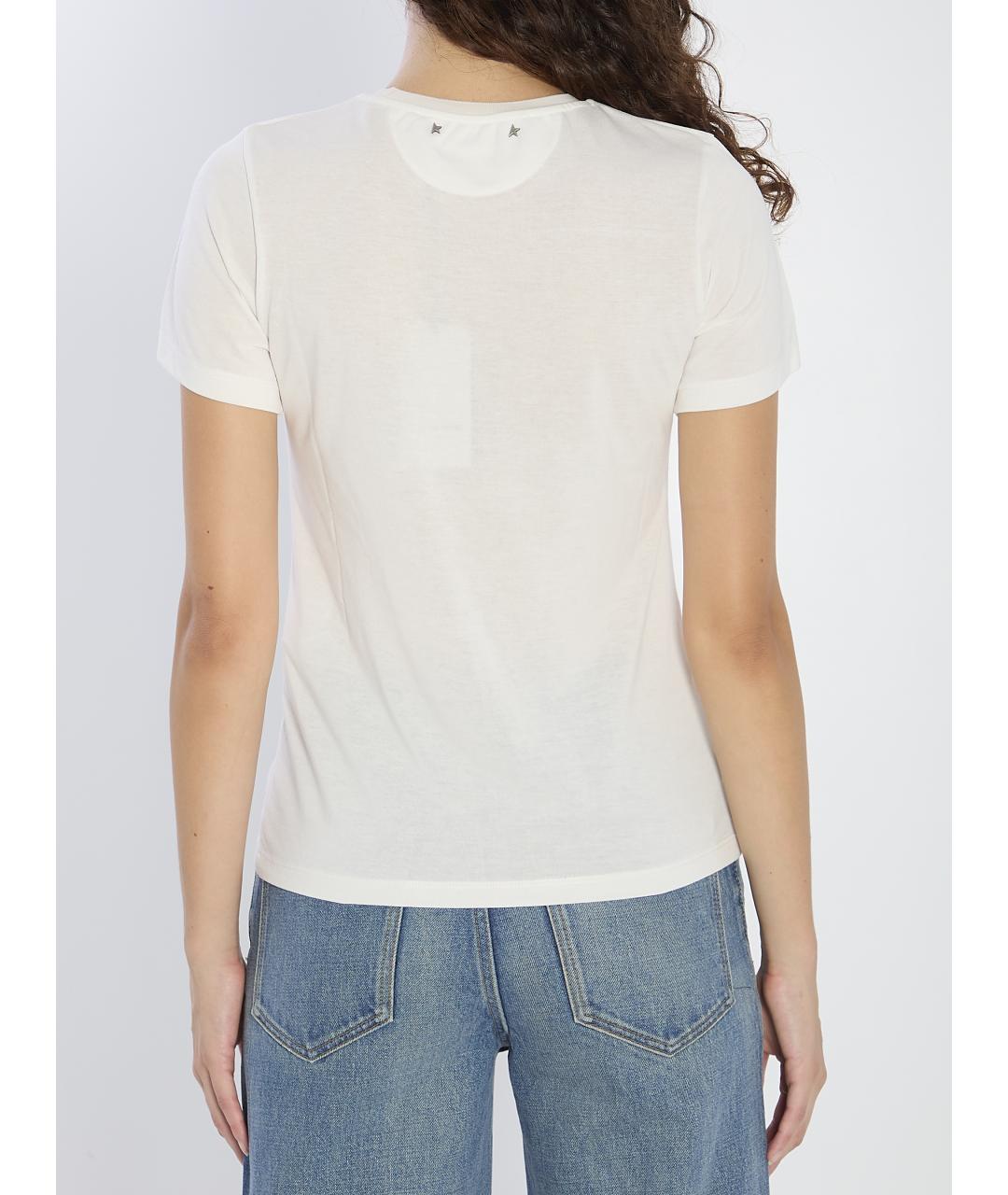 GOLDEN GOOSE DELUXE BRAND Белая вискозная футболка, фото 5