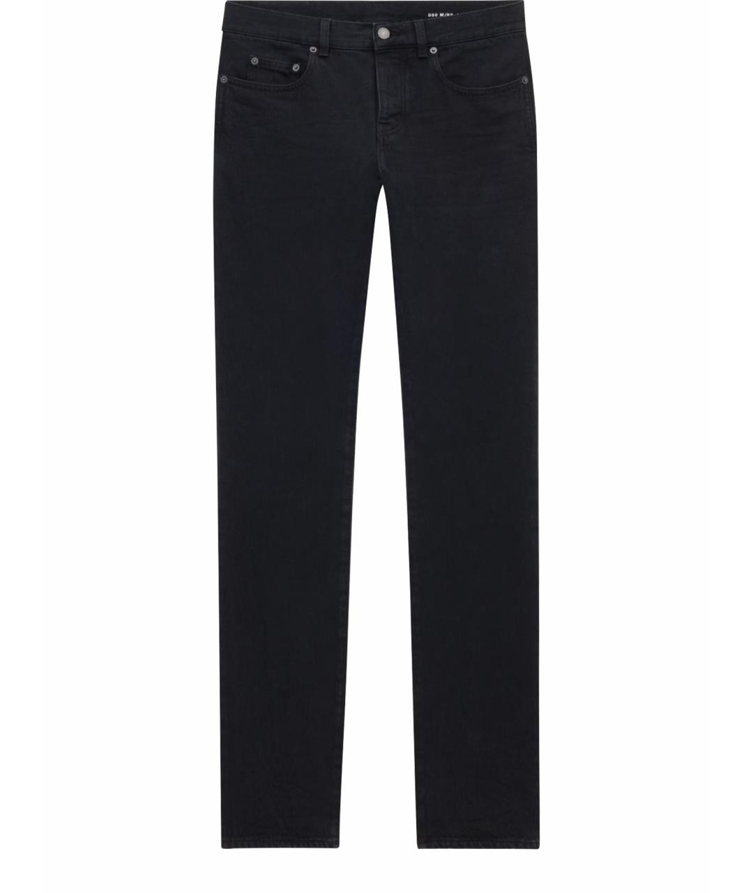 SAINT LAURENT Черные хлопковые прямые джинсы, фото 1