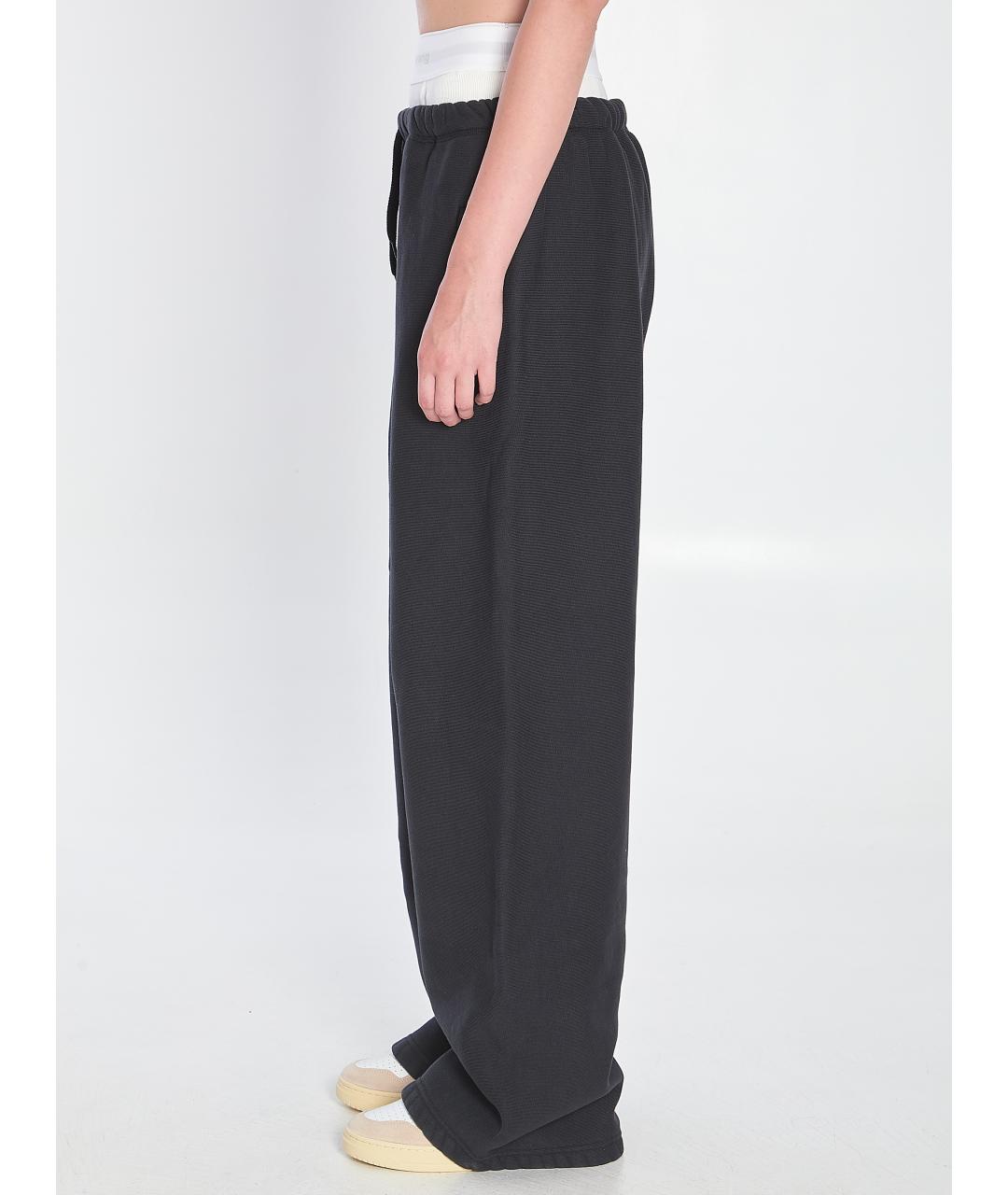 ALEXANDER WANG Черные хлопковые прямые брюки, фото 4