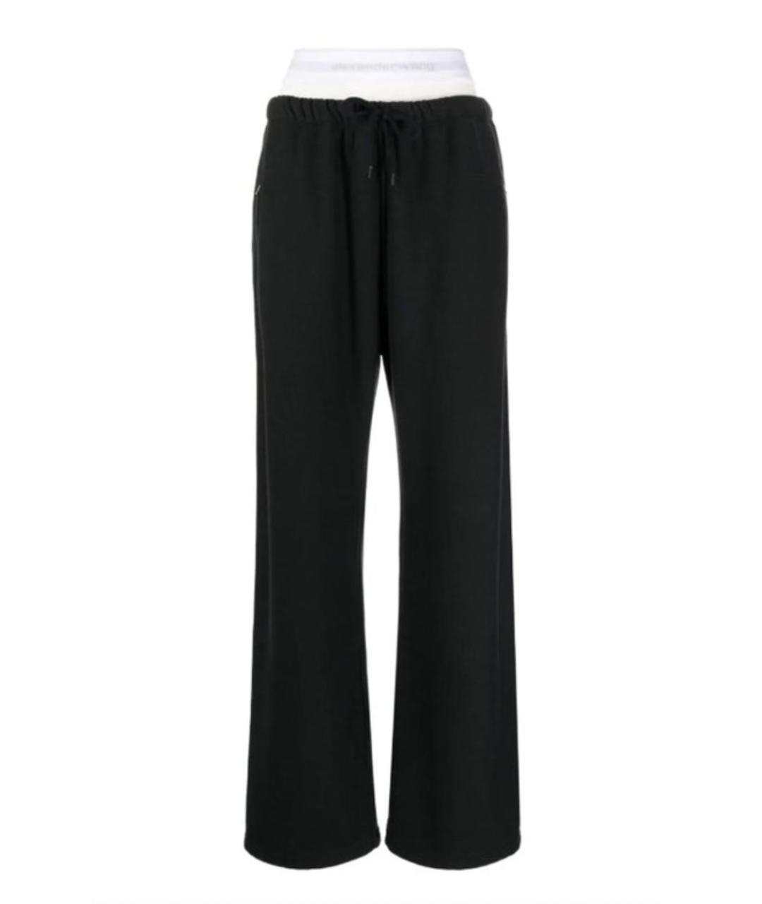 ALEXANDER WANG Черные хлопковые прямые брюки, фото 1