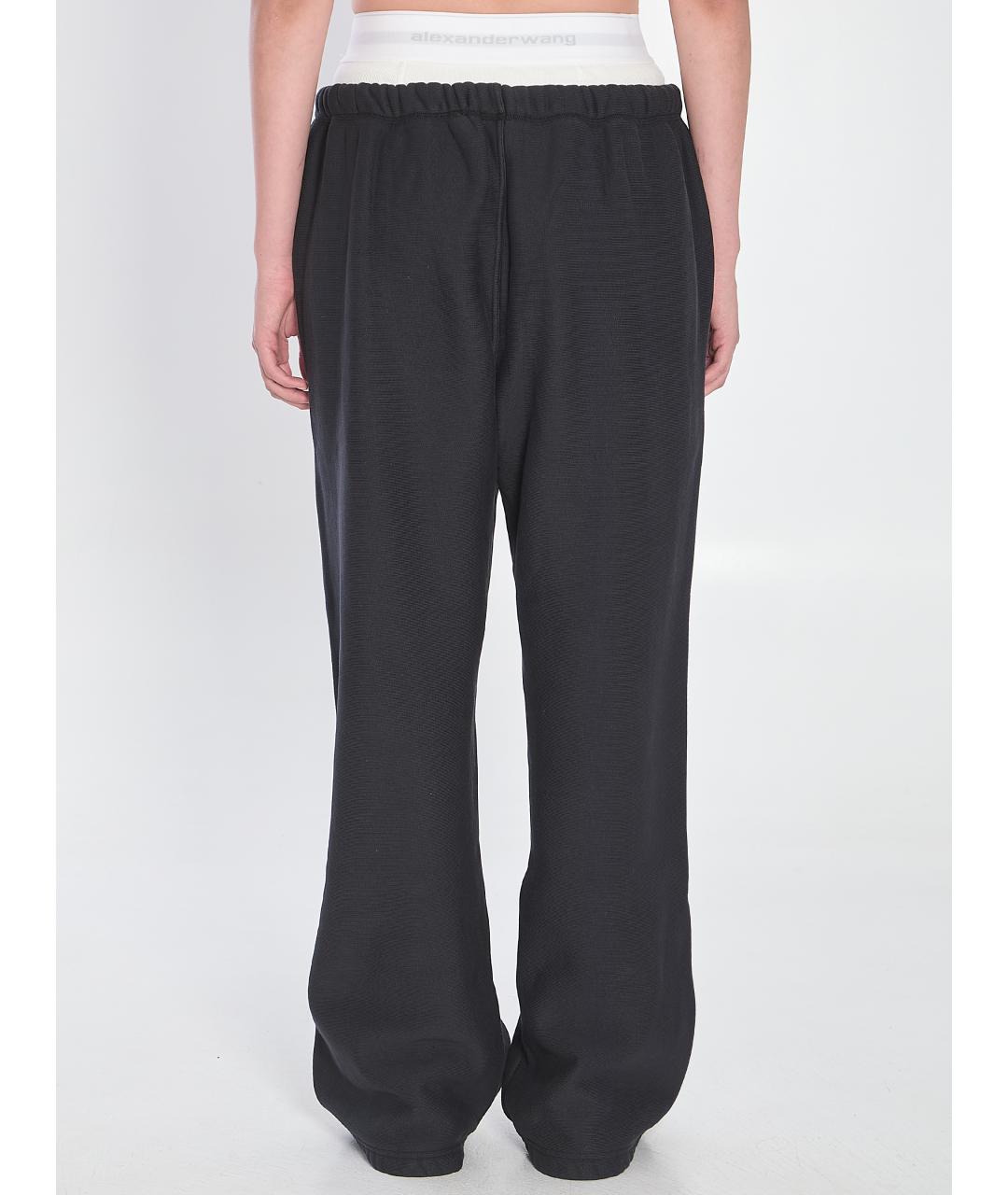 ALEXANDER WANG Черные хлопковые прямые брюки, фото 5