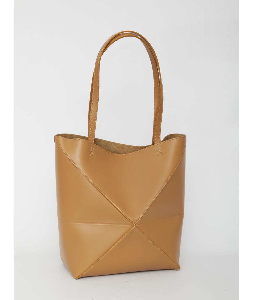LOEWE Бежевая кожаная сумка тоут, фото 2