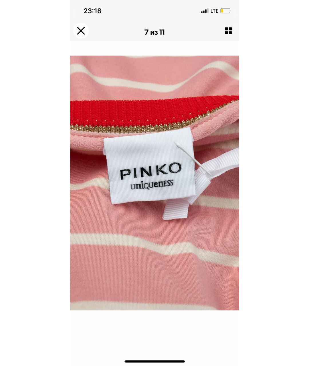 PINKO Розовое хлопковое повседневное платье, фото 7