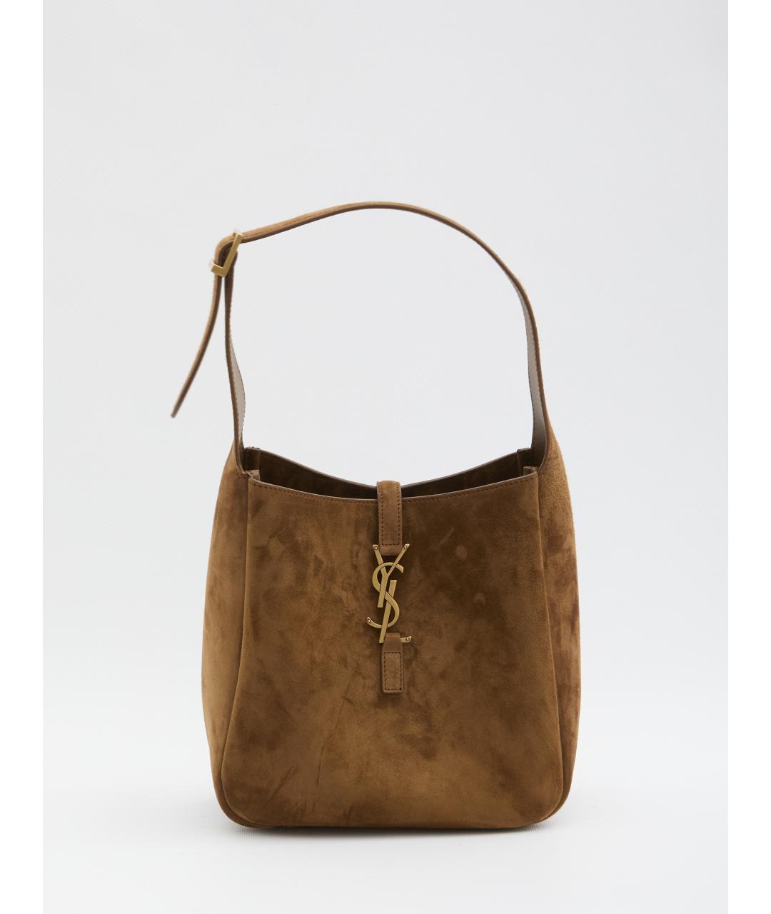 SAINT LAURENT Бежевая замшевая сумка тоут, фото 2