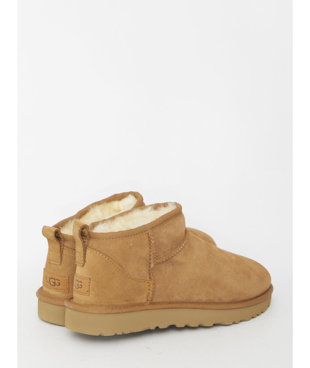 UGG AUSTRALIA Бежевые нубуковые высокие ботинки, фото 3