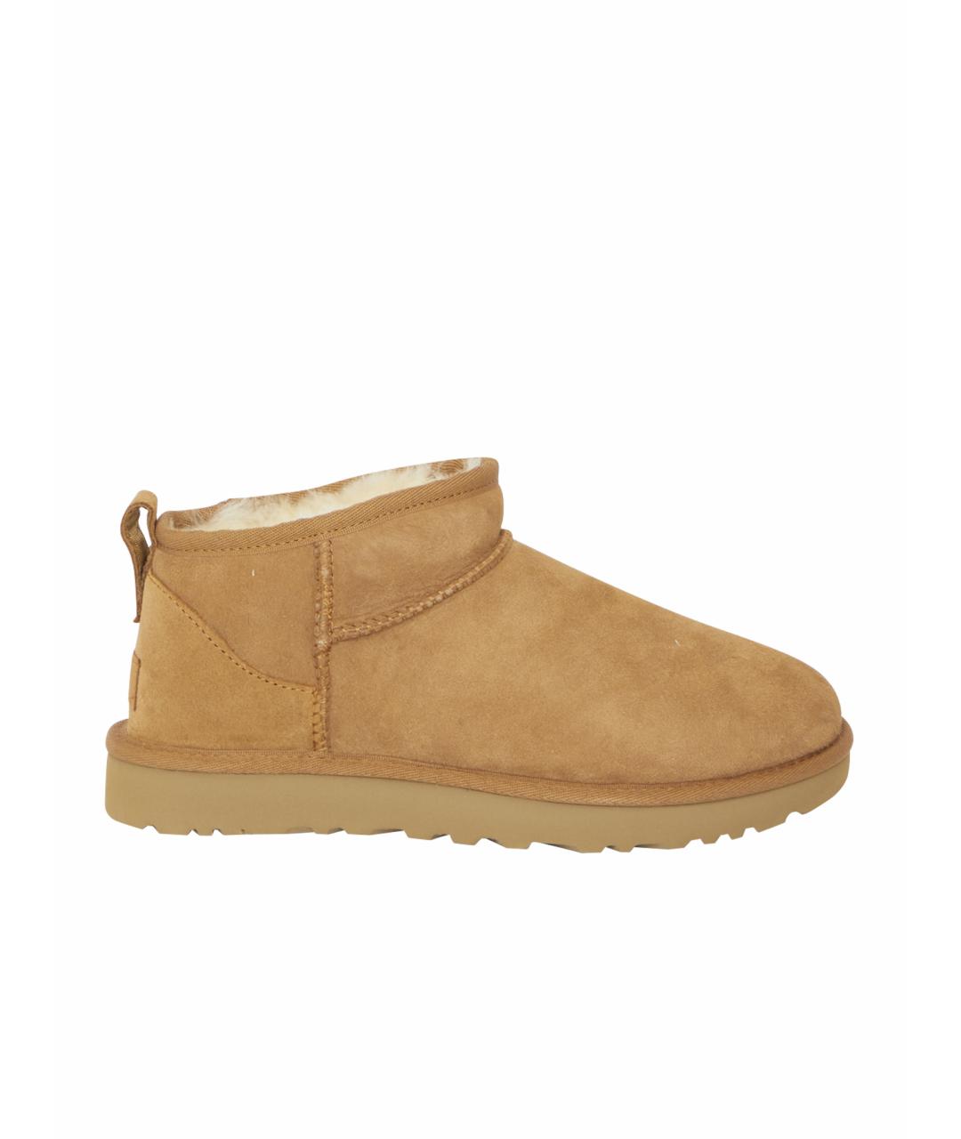UGG AUSTRALIA Бежевые нубуковые высокие ботинки, фото 6