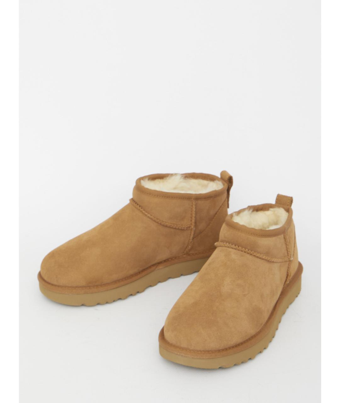 UGG AUSTRALIA Бежевые нубуковые высокие ботинки, фото 5