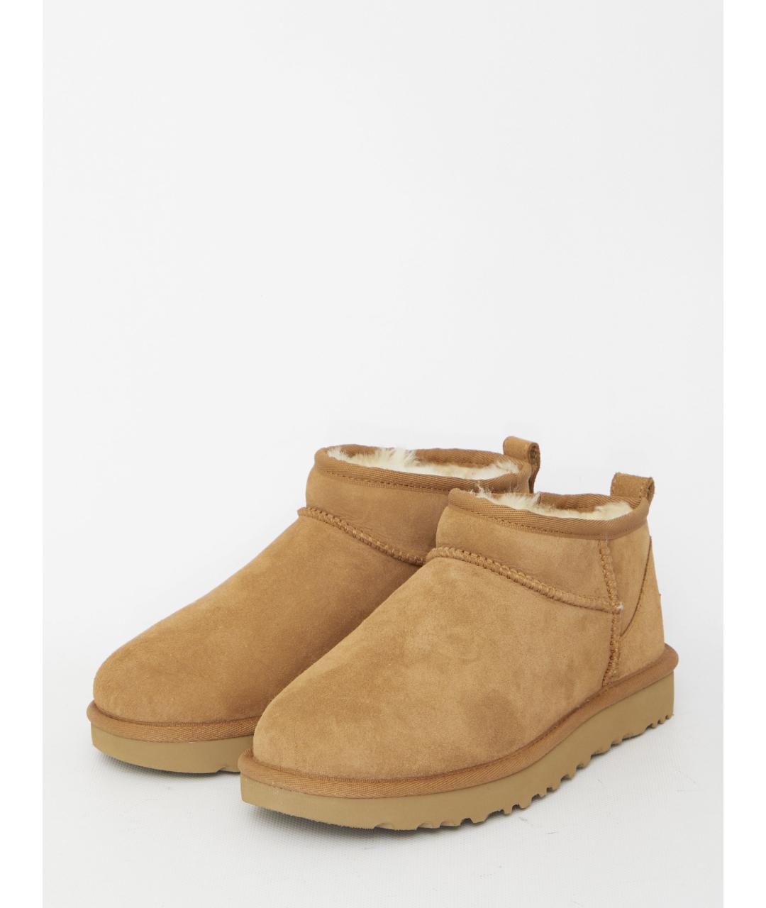 UGG AUSTRALIA Бежевые нубуковые высокие ботинки, фото 2