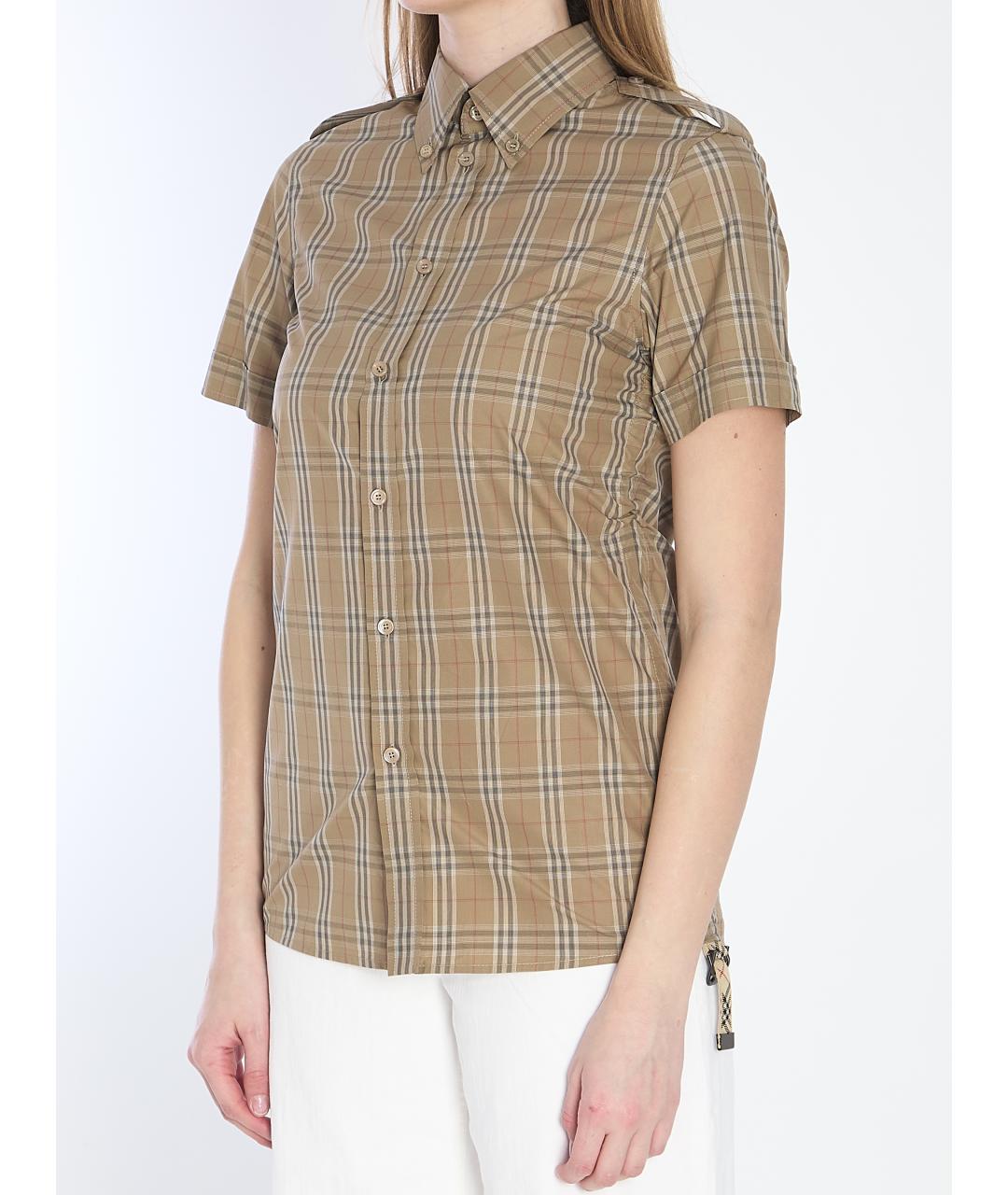 BURBERRY Коричневая хлопковая рубашка, фото 3