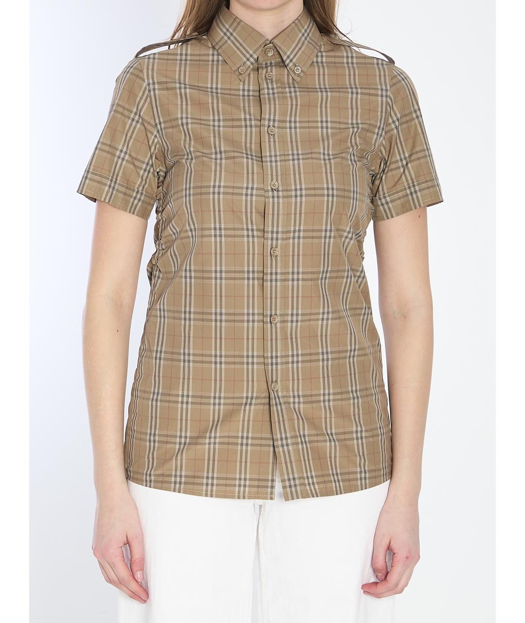 BURBERRY Коричневая хлопковая рубашка, фото 2