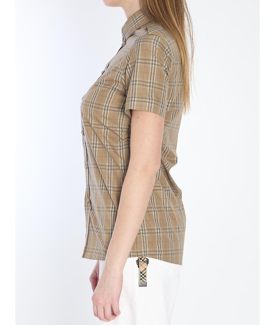 BURBERRY Коричневая хлопковая рубашка, фото 4