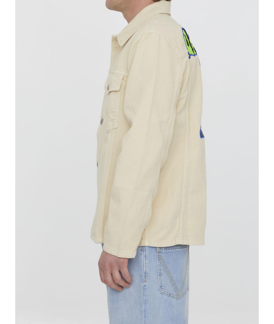 OFF-WHITE Бежевая хлопковая куртка, фото 4