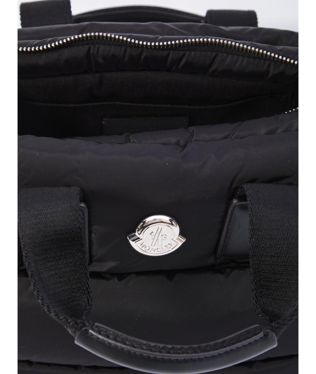 MONCLER Черная синтетическая сумка с короткими ручками, фото 4
