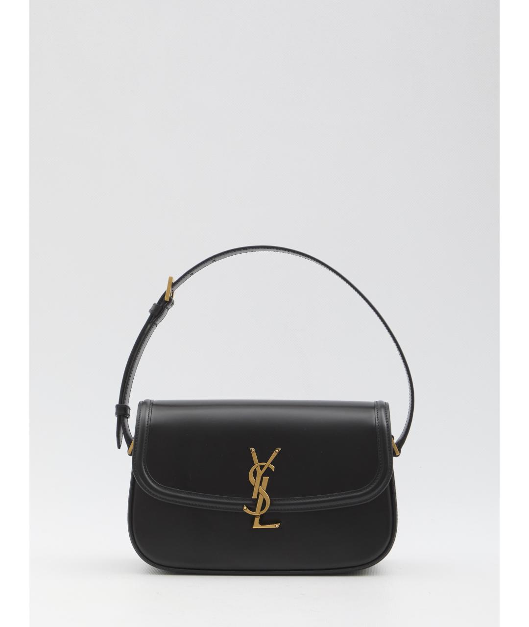 SAINT LAURENT Черная кожаная сумка через плечо, фото 2