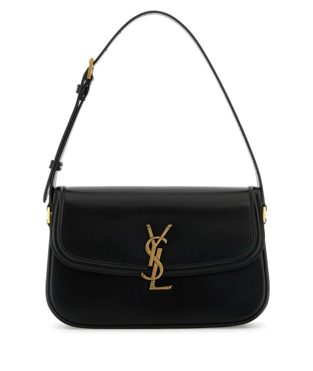SAINT LAURENT Черная кожаная сумка через плечо, фото 1