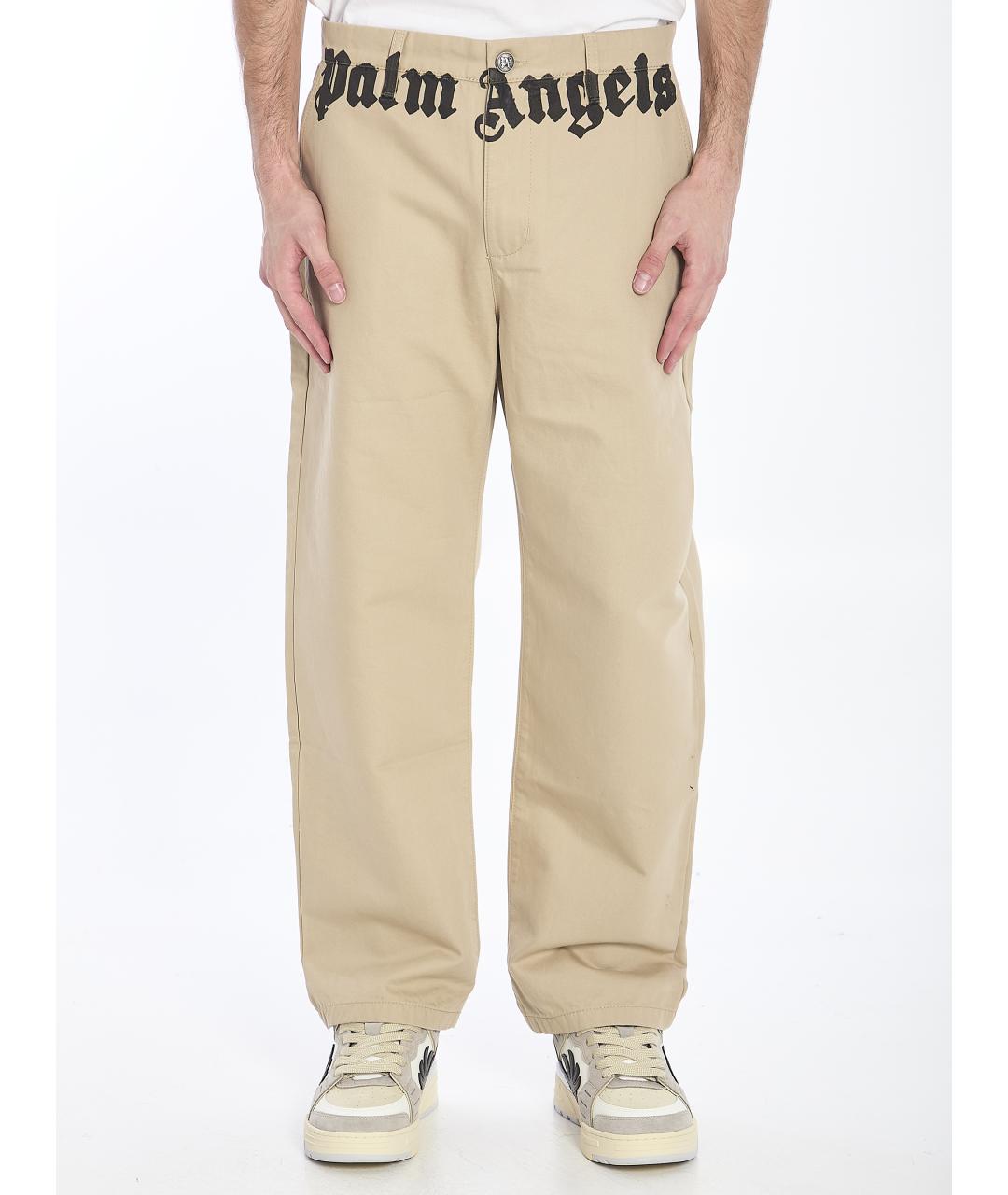 PALM ANGELS Бежевые хлопковые повседневные брюки, фото 2