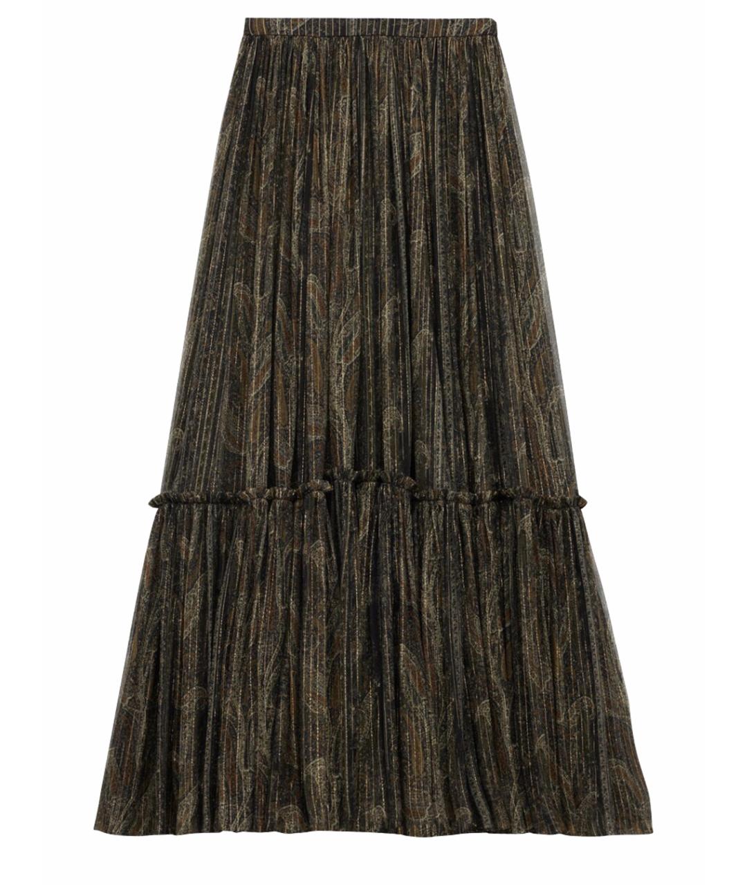 SAINT LAURENT Мульти шелковая юбка макси, фото 1